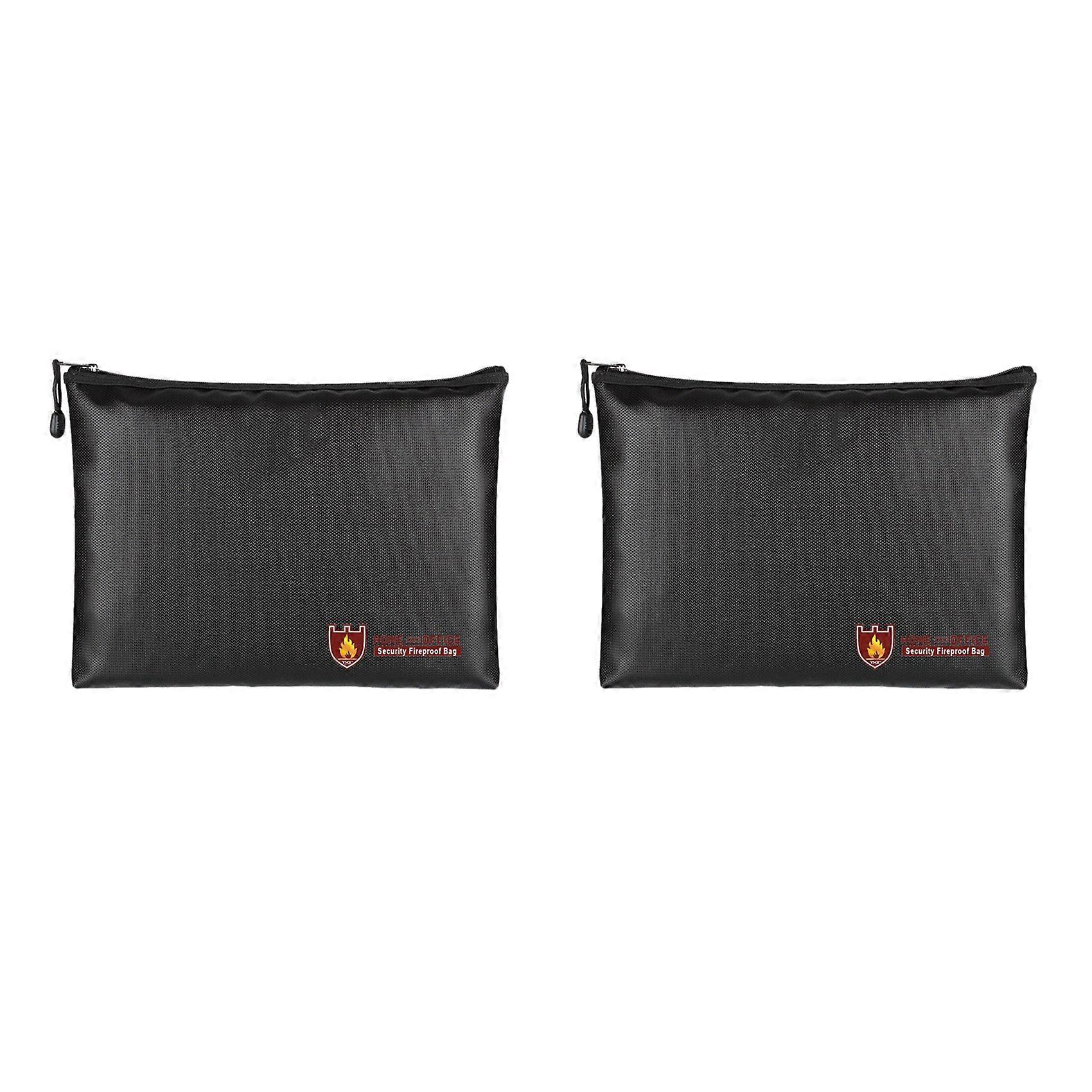 2X Fireproof Document Bag,Waterproof and Fireproof Document Bags,Fireproof Money Bag for A4 Documen