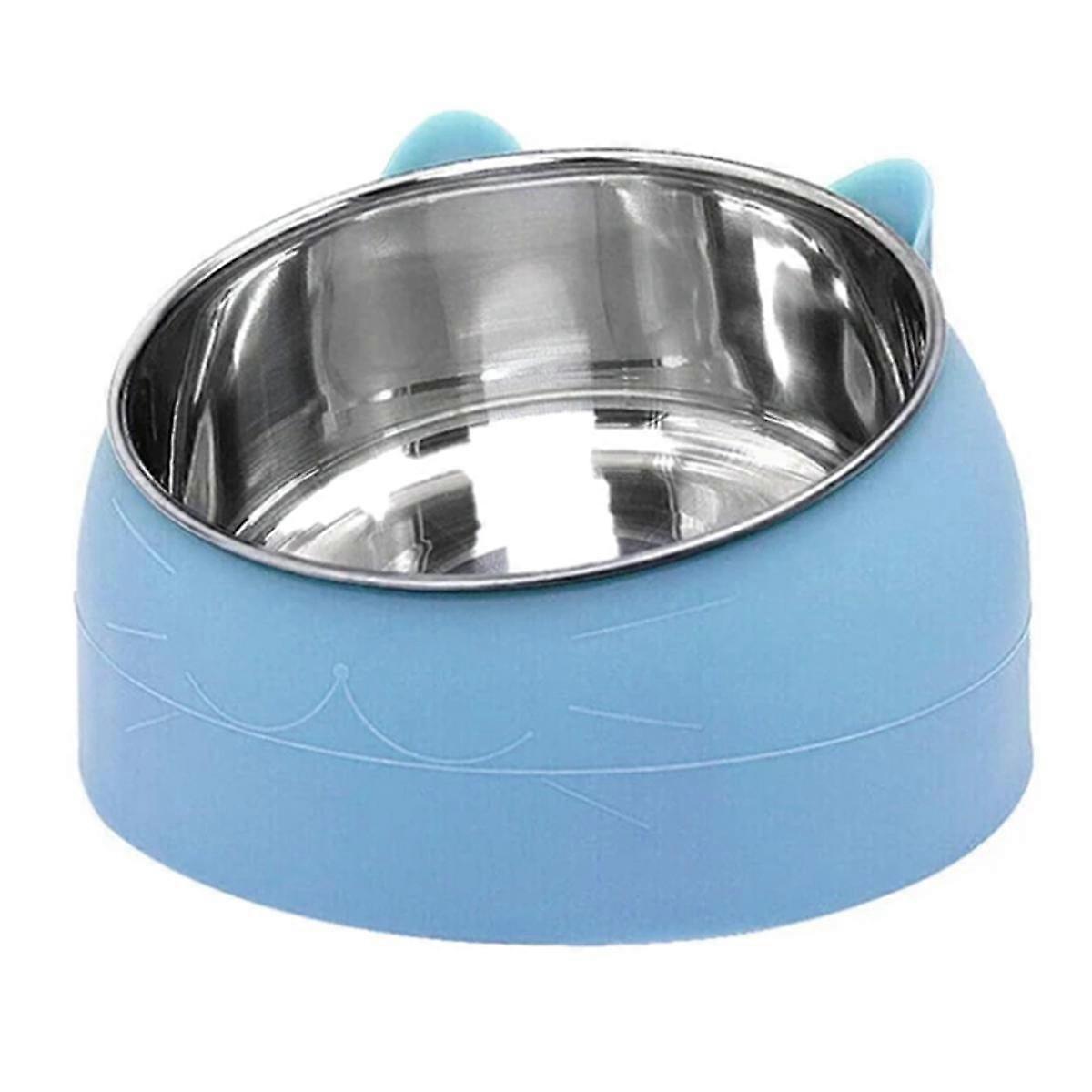 Futternapf für Katzen, Futternapf mit erhöhtem Ständer, Futternapf für Katzen, Wassernapf, blau