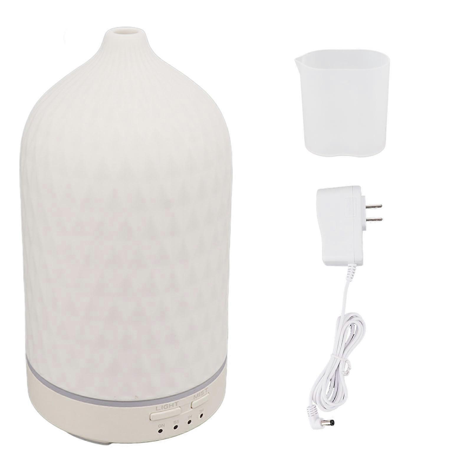 Essential Oil Diffuser Humidifier Ceramic Rhomboid Aromatherapy Diffuser Ultrasound Cool Mist Humidifier with 7 LED Lights for Home