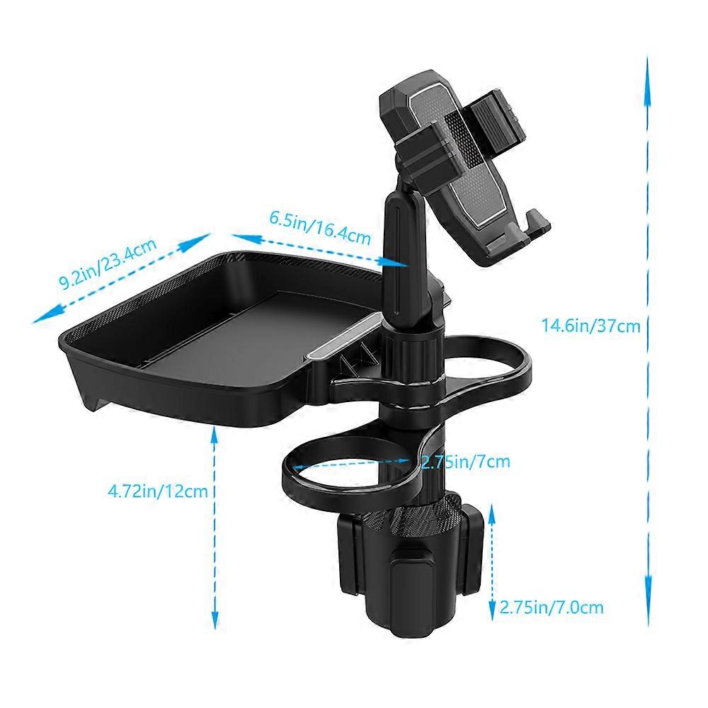 Universal Car Cup Holder Tray Rotation Function Tray With Cup Holders Car Tray Table Phone Holder Food Table For Most Vehicles - Drinks Holders