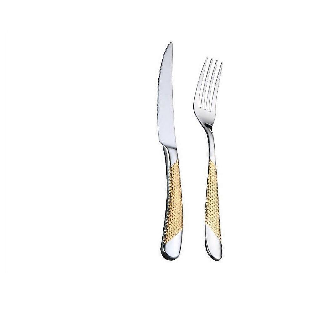 2pcs Cutlery Set Tableware Flatware Fork Knife Stainless Steel