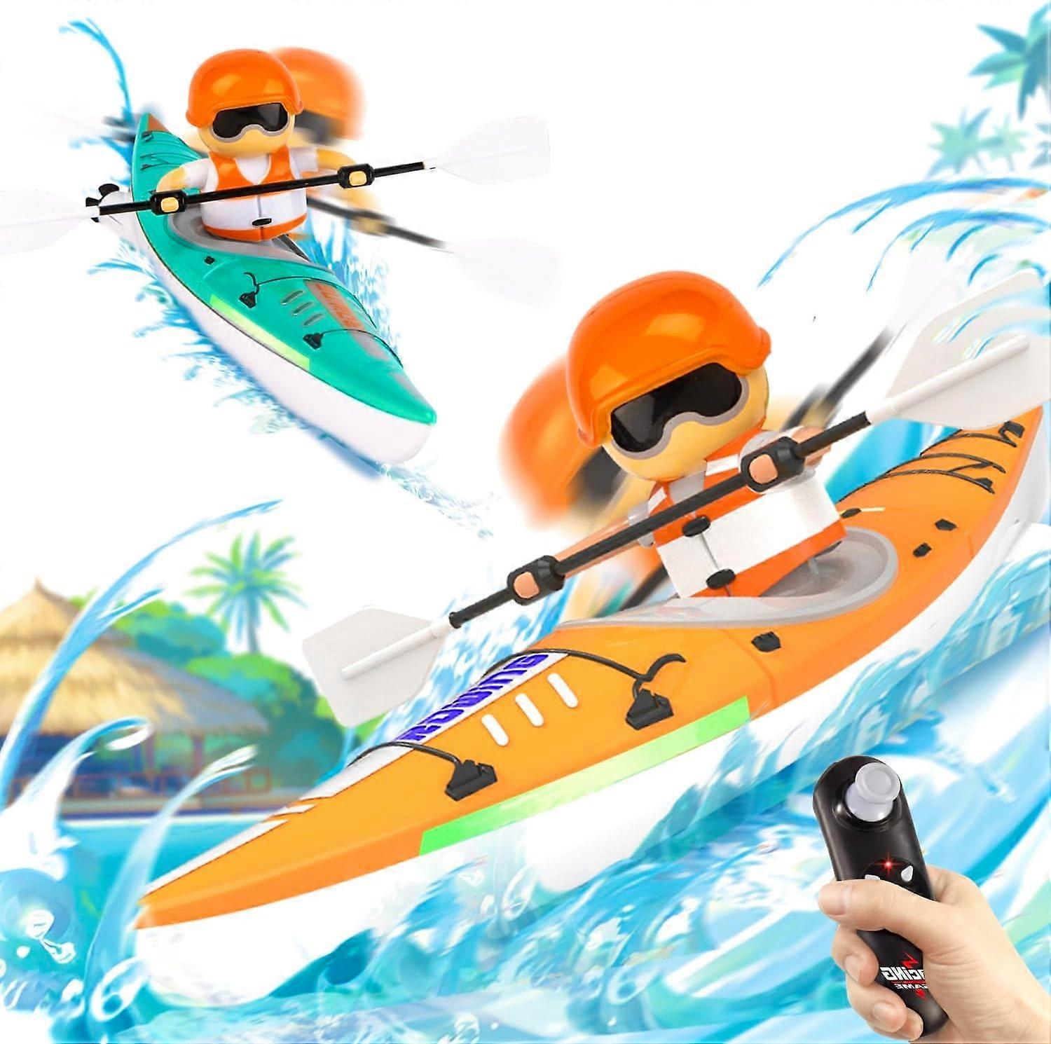 RC Kayak Boat Innovative Realistic Paddling Design,2.4 Ghz Remote Control Boat,50% Offer
