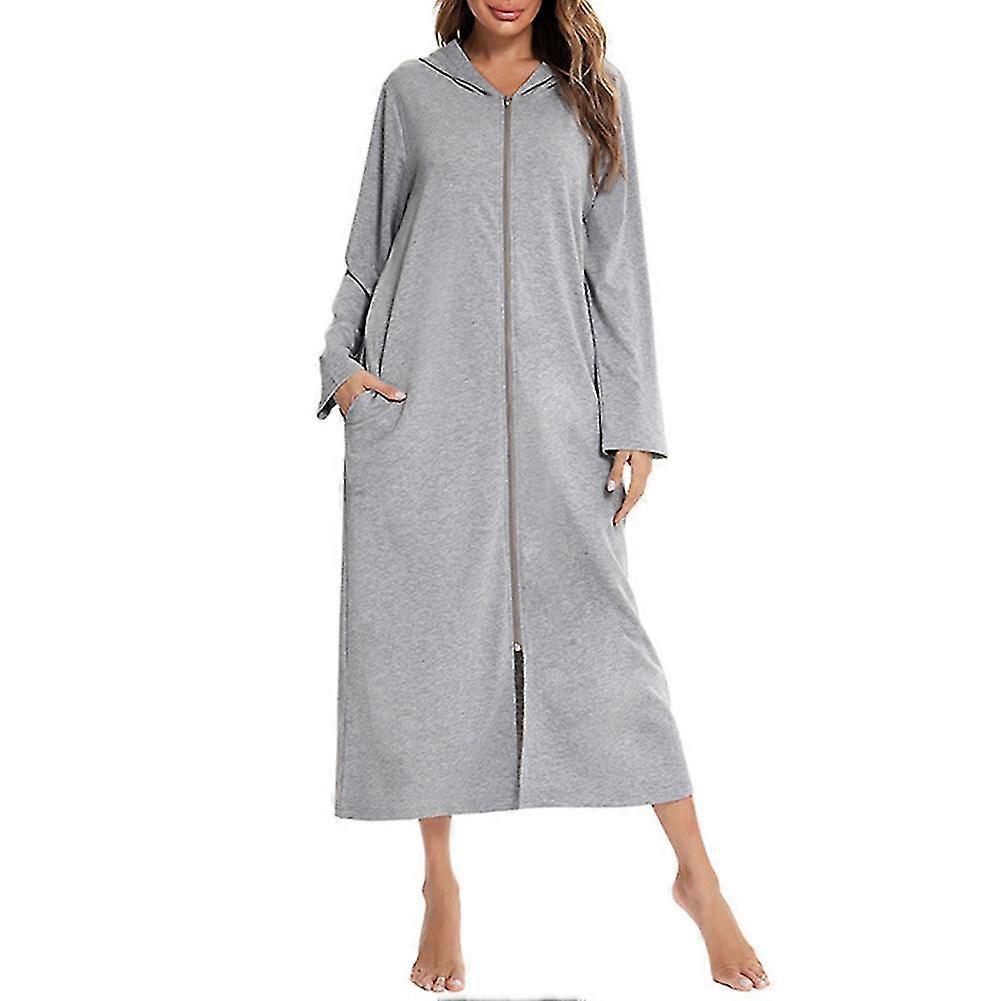 Ladies Fleece Pajamas Gown Plush Loose And Comfortable Pajamas