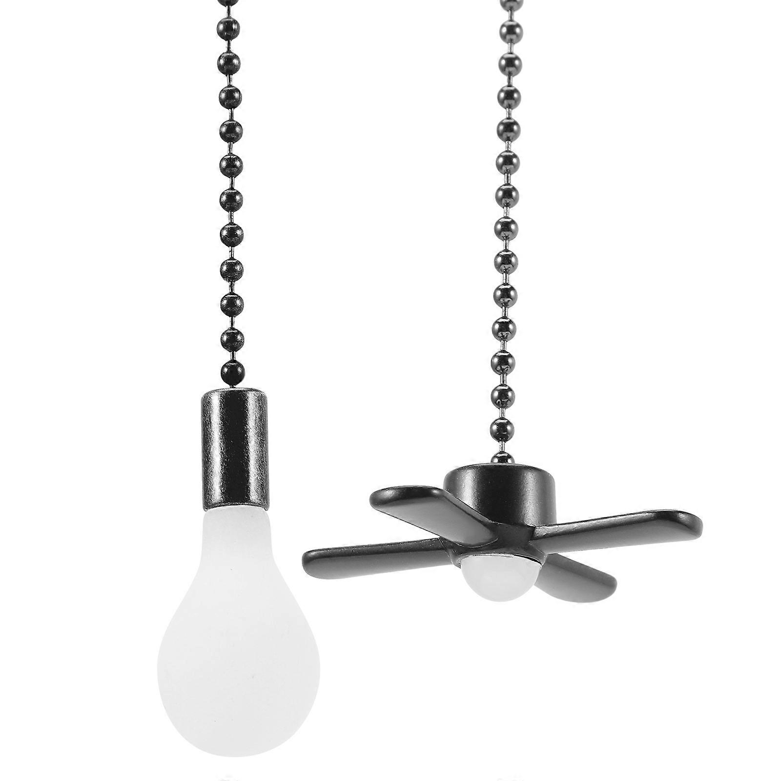 2 Pcs Ceiling Fan Pull Chain Extensions Fan Metal Chain Extenders Chain Pendants