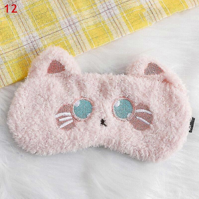 Nouveauté Mignon Peluche Moelleux Design Enfant Yeux Masque de Sommeil Voyage Yeux Bandés