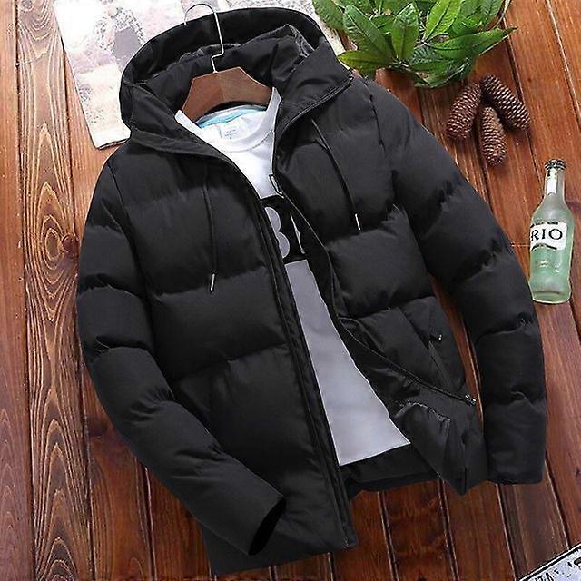 Parkas quentes de outono e inverno masculino, manga comprida, com capuz e zíper, coreano, slim, casacos lisos, vestuário externo BSDFS-M-02