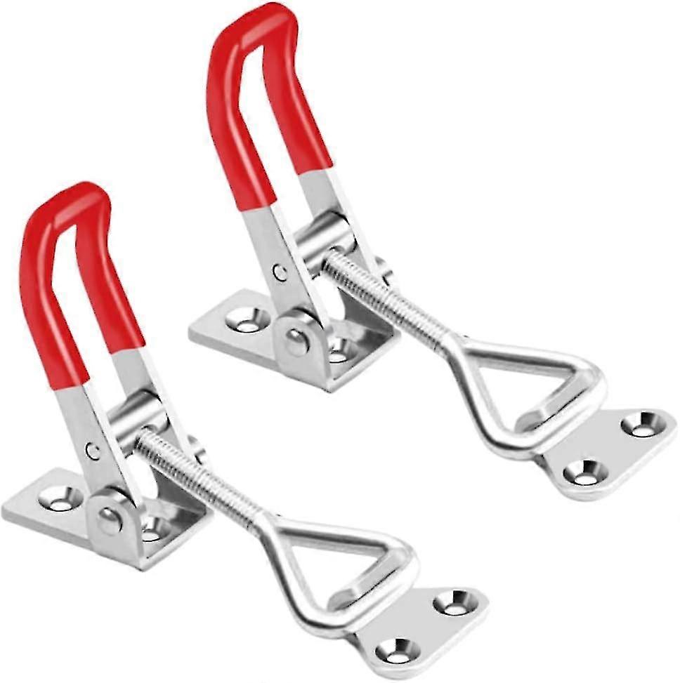 2 Pack Metal Toggle Latch,box Closure Tension Lock Toggle Clamp Latch Adjustable Toggle Latch Quick Release Toggle Catch Latch  (silver 2pcs)