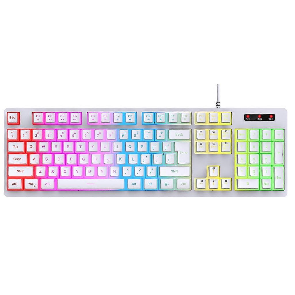 104 Keys Wired Gaming Membrane Keyboard LED Backlit Waterproof for Computer PC
