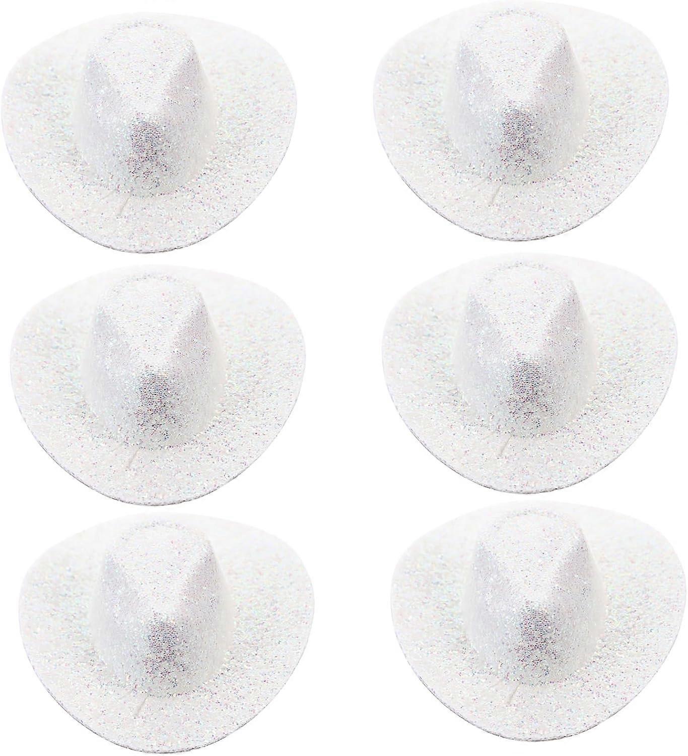 cowboy tiny hats colorful caps artificial leather doll house 6pcs