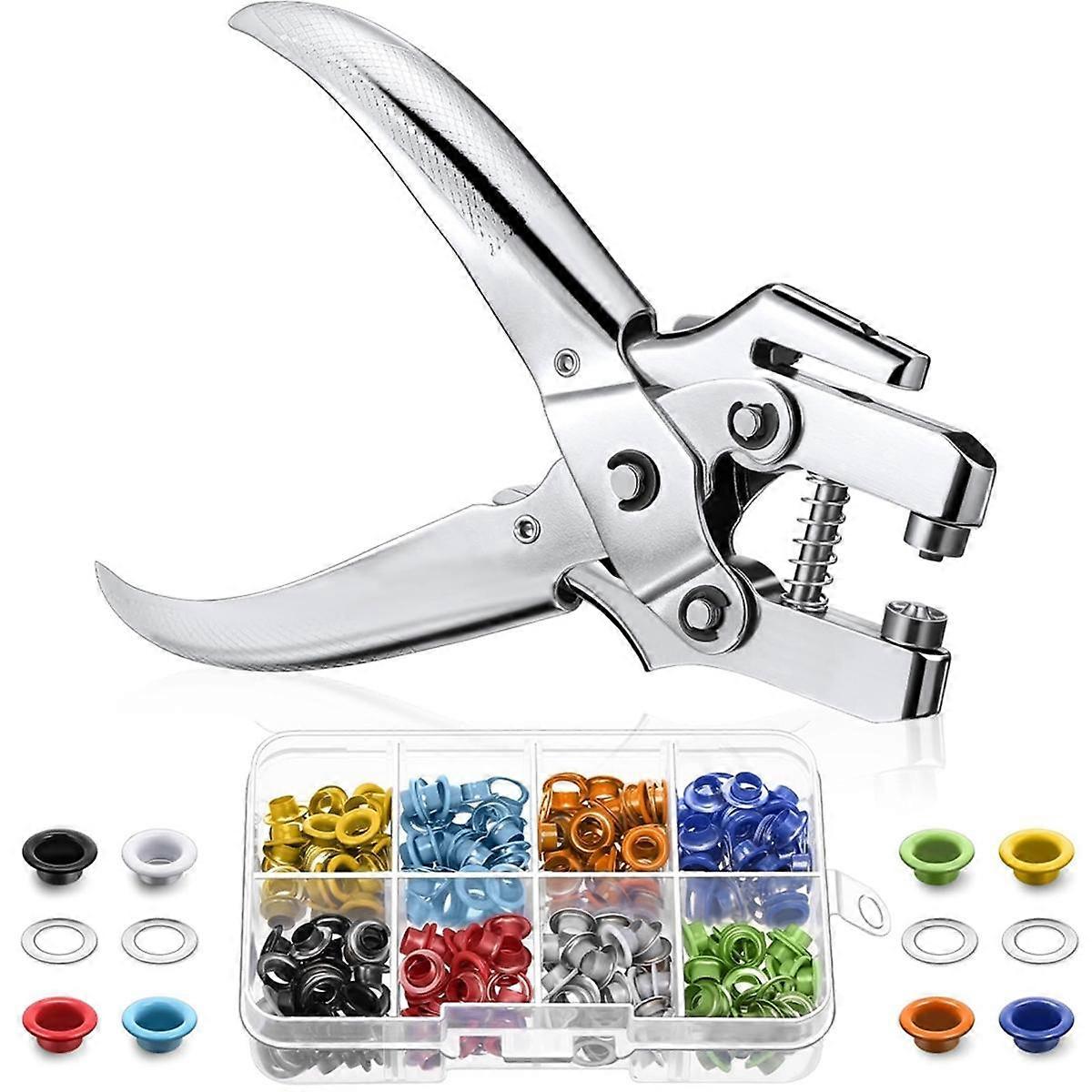 3/16 Inch Grommet Tool Kit Grommet Eyelet Plier Set Eyelet Hole Punch Pliers Grommet for Shoes Clot