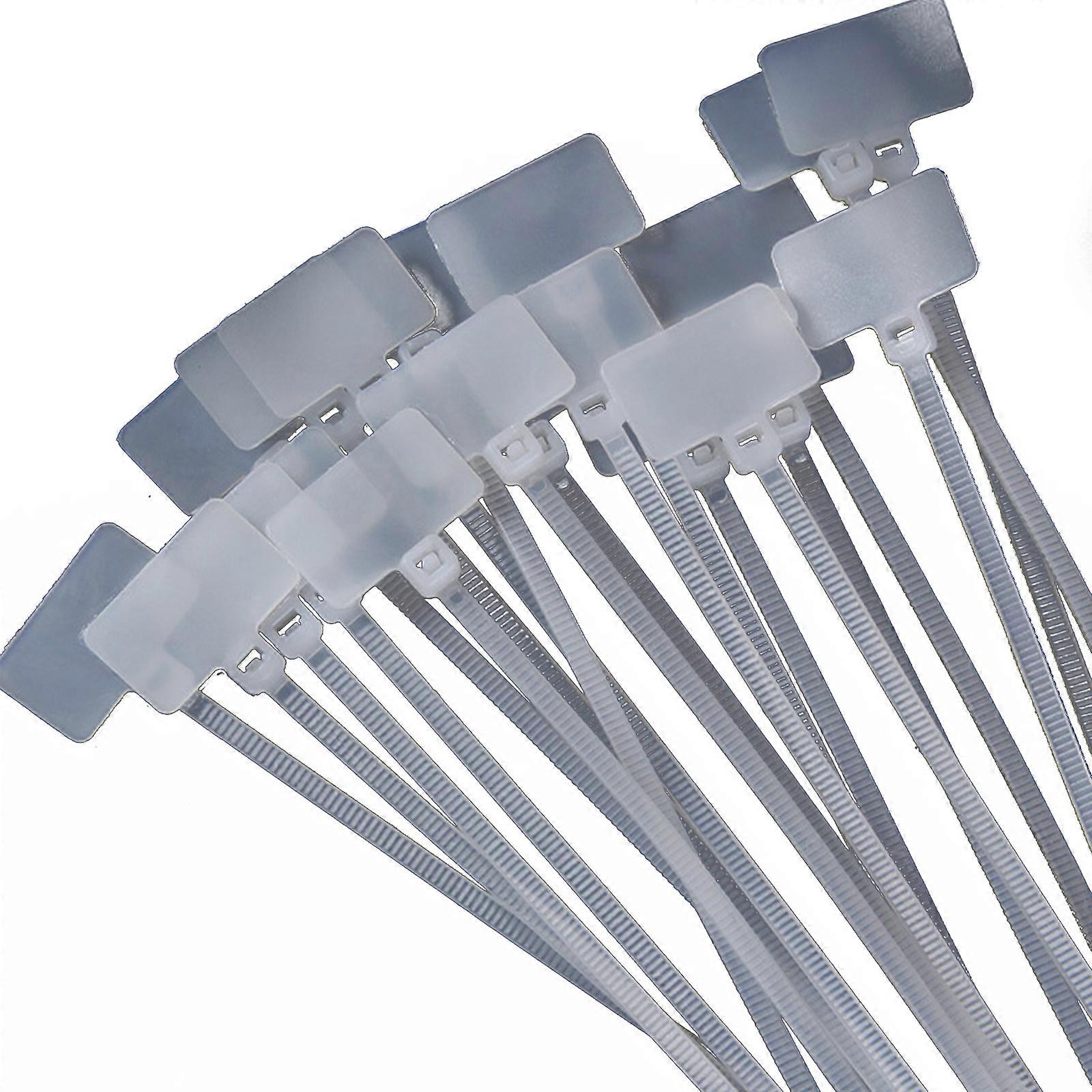 100 Pcs Disposable Nylon Wire Ties Tamper Tags Self-Locking Signage Cable Ties