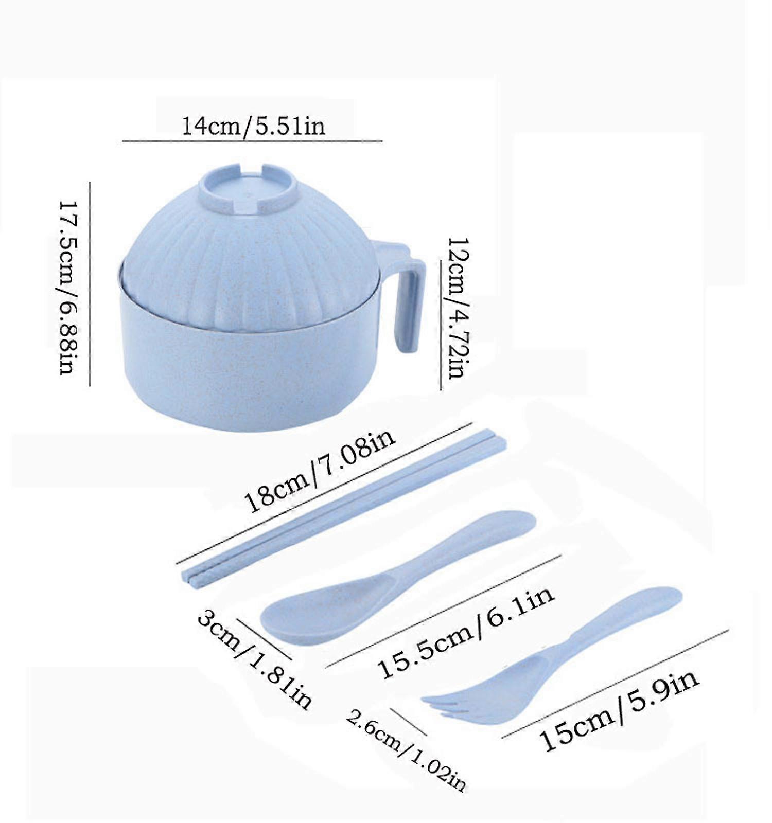 Instant Noodle Bowl With Lid Tableware Student Dormitory Bowl And Chopsticks Set Instant Noodle Bowl With Lid ScratchProof