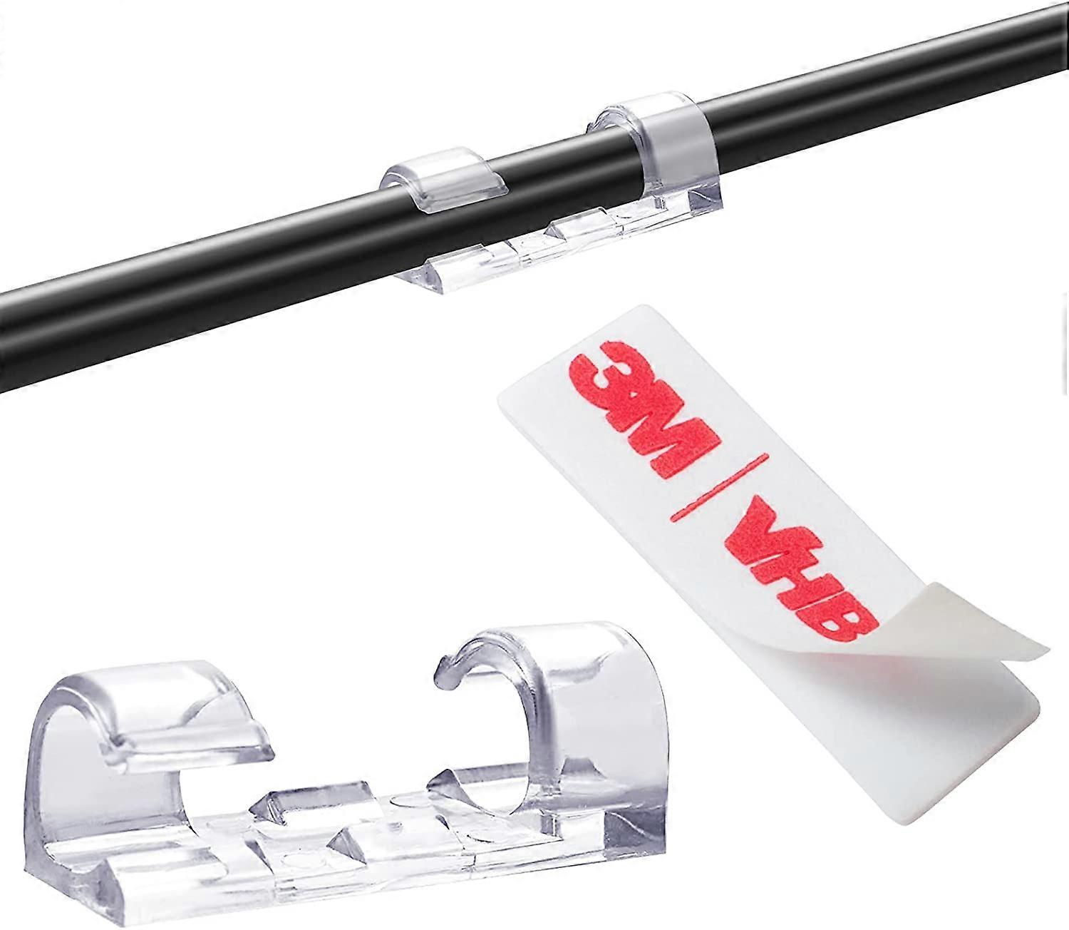 Self-Adhesive Cable Clips Organizer Drop Wire Holder Cord Management, Pack of 400, Transparent