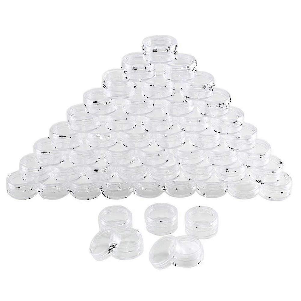 100 Pcs 5ml Clear Plastic Pot Jars Cosmetic Containers Sample Container Mini