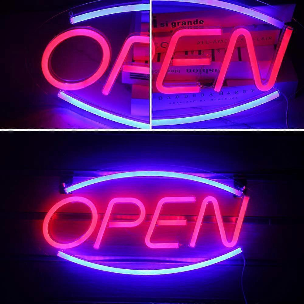 Neon Open Sign For Shop Two Light Modes, Steady Flashing Electronic Illuminated Signs For Shop Wall Glass Window Store