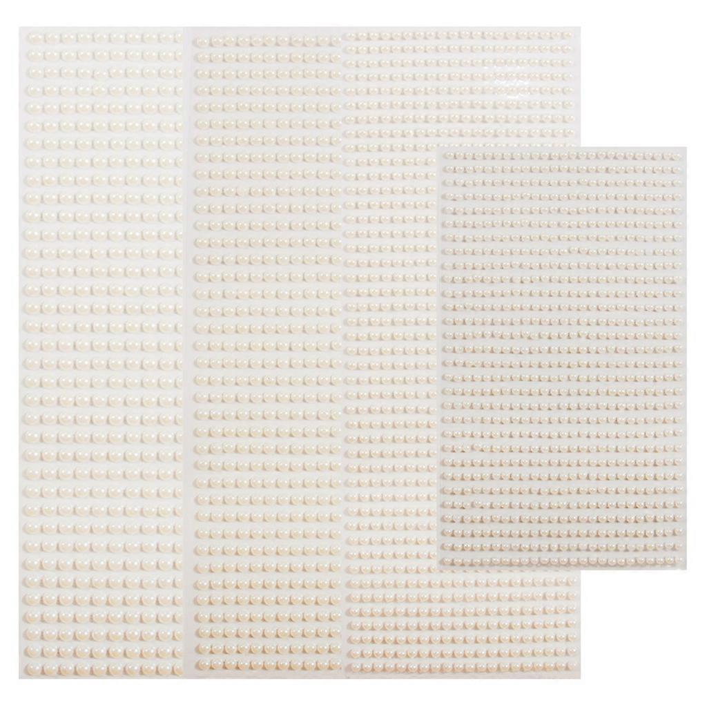 Self-Adhesive Pearl Stickers Flat Back Half Round Pearl Bead Stickers Sheets