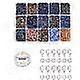 15 Color Glass Seed Beads Jewelry Making Kit, 4/ 6mm Lined Glass Bugle Beads, 8/0 Seed Beads with Lobster Claw Clasps, Jump Rings & Elastic String for