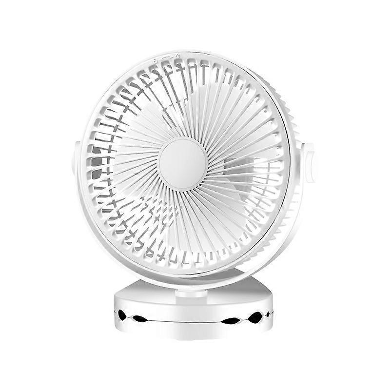 Clip per ventilatore da campeggio USB 6-21 4 velocità con luci a LED e gancio per tenda 360 Silenzioso ricaricabile bianco, 25 * 21 * 12,5 cm