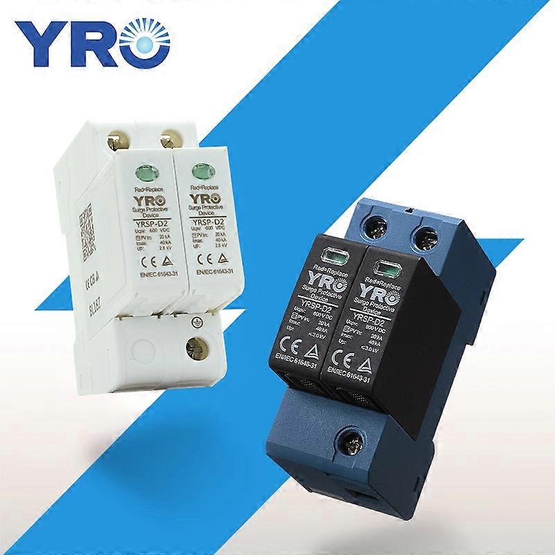 DC SPD 2P 20-40KA 600V 800V Surge Protective Device Low-voltage Arrester House Din Rail 2 Poles Protector YRSP-D2/T2