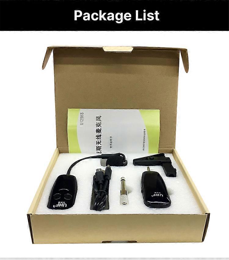 UHF Wireless Instruments Saxophone Microphone Wireless Receiver Transmitter 50M Range Plug and Play Great for Trumpets