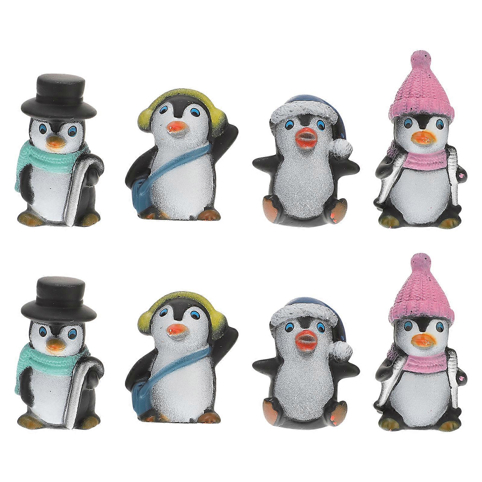 8 Pcs Nativity Ornaments Kids Penguin Characters Penguin Figure Penguin Toys Penguin Model