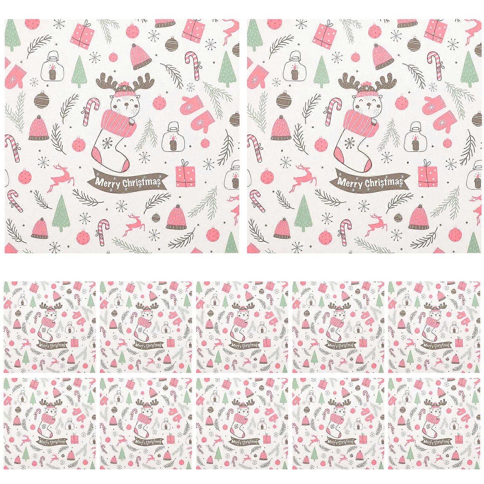 50st engångs matomslagspapper bedårande juldesign fettsäkert papper matpicknickpapper