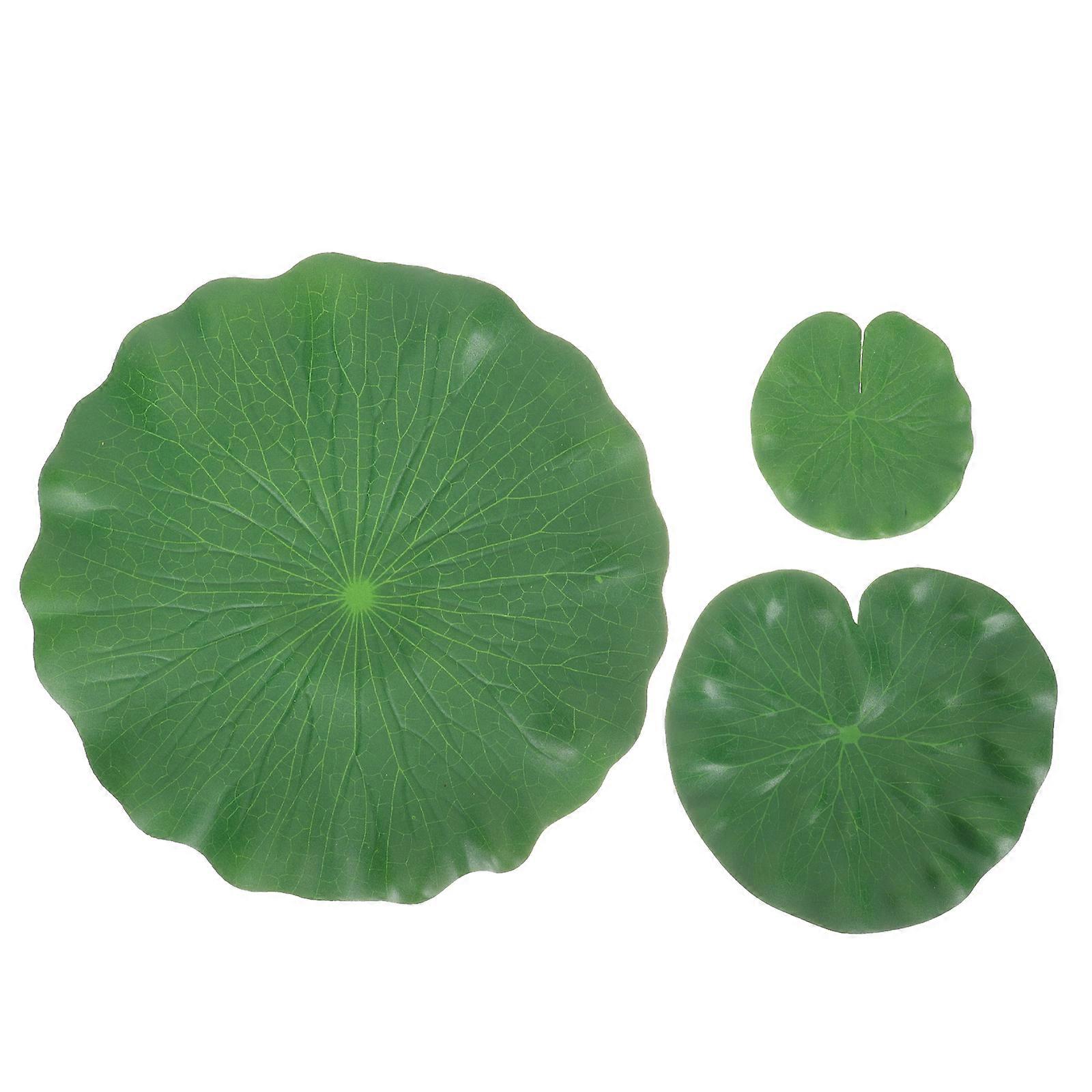 9 Pcs Decoration Home Floating Lily Pads Fake Lily Pads Novel Photo Props Artificial Mini Foliage Stimulation Lily Pads
