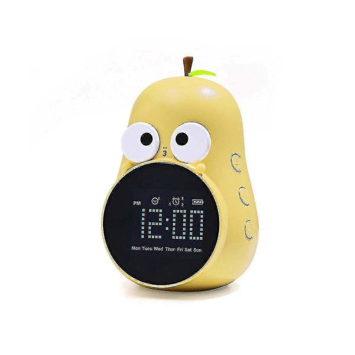Alarm Clock For Kids Cute Pear Design, Snooze, Triple Alarms, 5 Ringtones- Digital Wake Up Clock