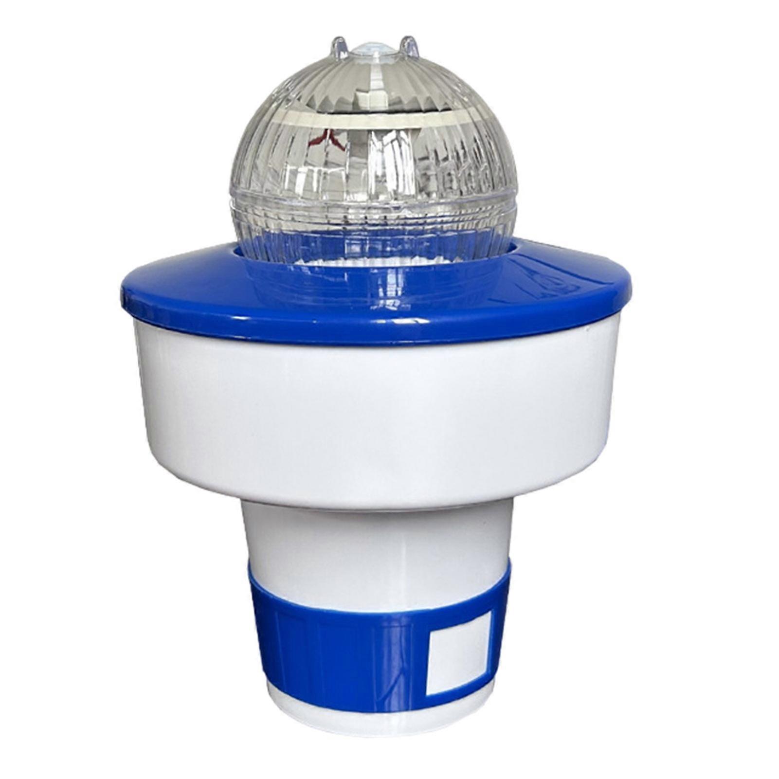 Solar Chlorine Dispenser with Colorful Light Adjustable Chlorine Tablet Dispenser Large Capacity Pool Chlorine Float for Pool Hot Tub Jikaix