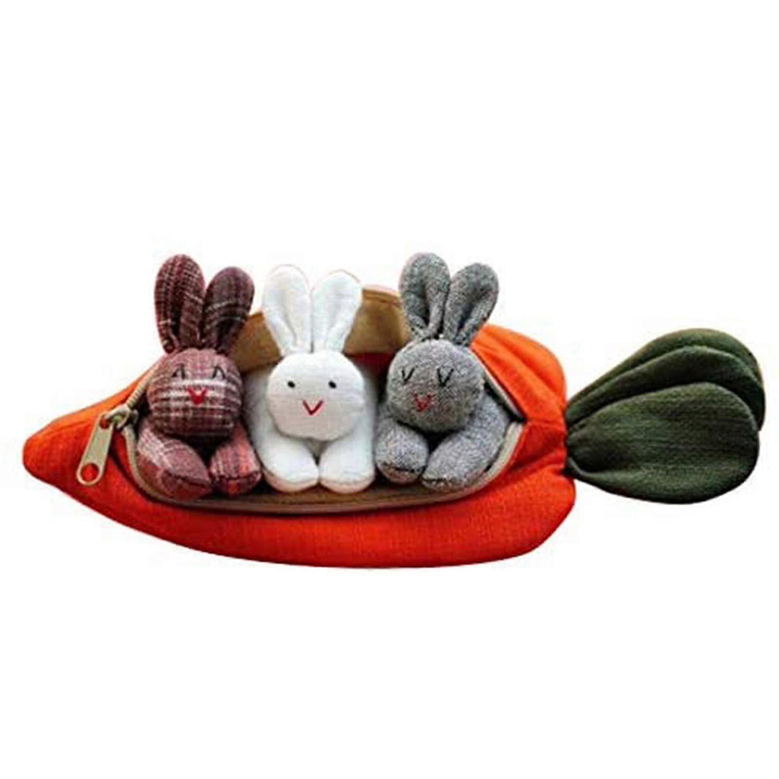 Easter Soft Stuffed Bunny With Carrot Doll Creative Plush Ornament Festival Home