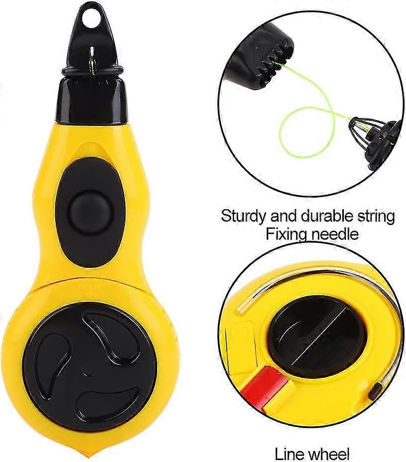 15m / 49ft Ink Marker, Chalk Recall Rope Automatic Recall String Level Instrument Tool For Carpenter Woodworking Rt-m02
