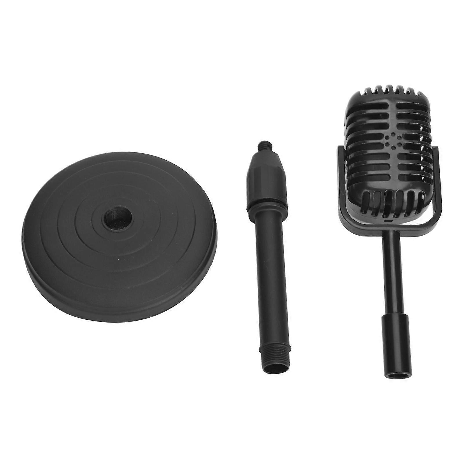 Retro Microphone Prop Vintage Old Style Model with Stand, Antique Decor for Costume Party, Photography Shoot, Display
