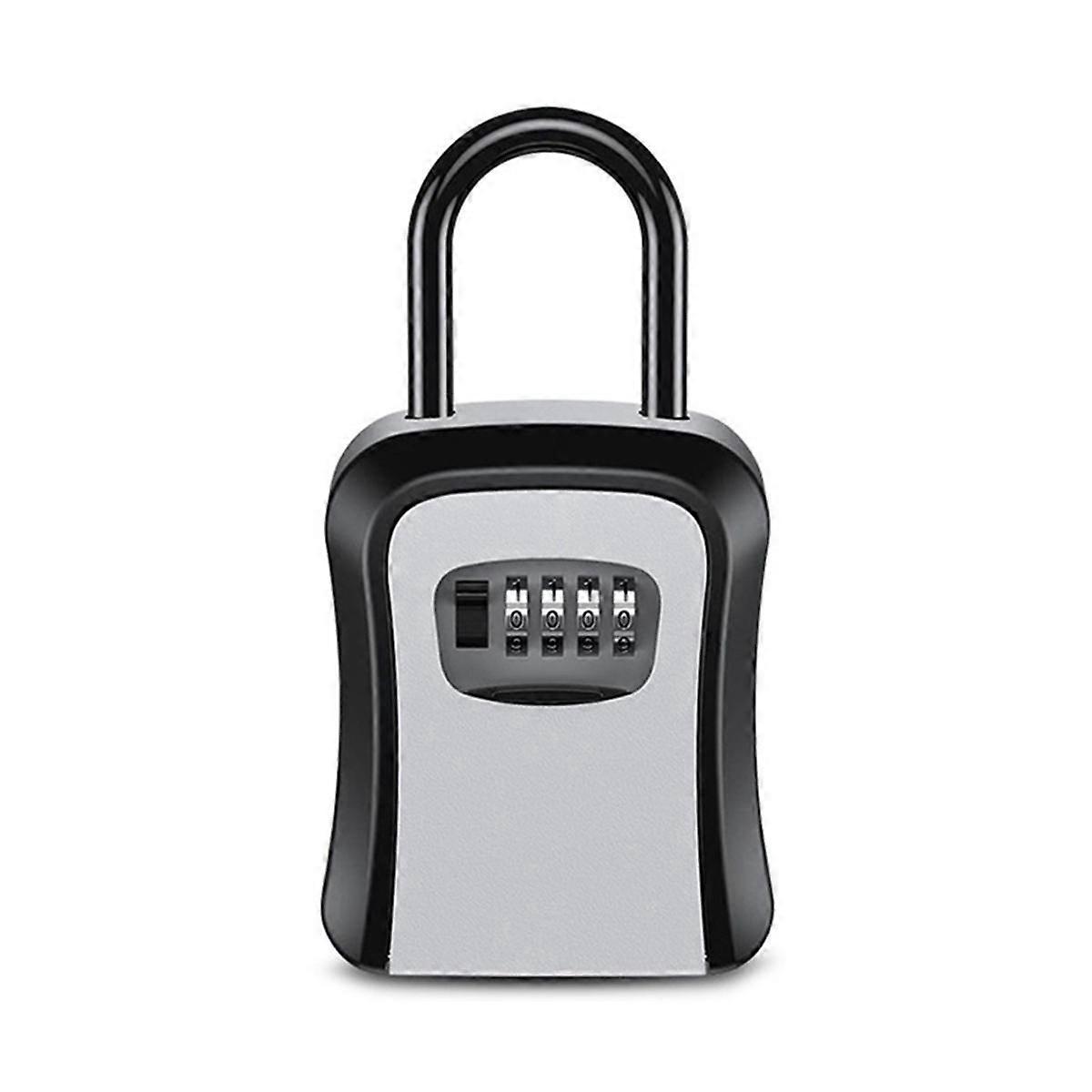 Outdoor Password Key Boxs Extended Locking Hook Steel Wire Hanging Key Storage Waterproof Key 4 Digit Code Box Grey