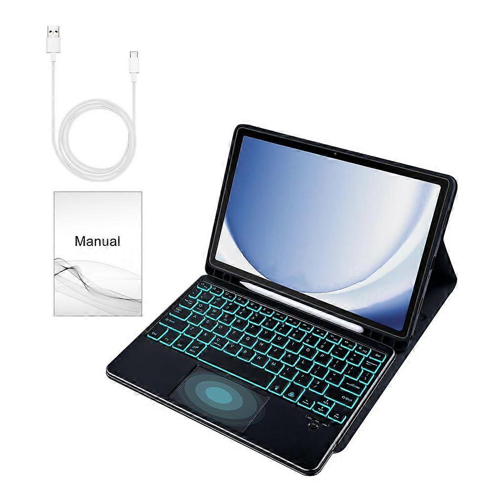 Tablet Bluetooth-compatible Keyboard with Protective Case Colorful Backlit Design Latency-Free Wireless Keyboard Cover Compatible SamsungGalaxy Tab A9