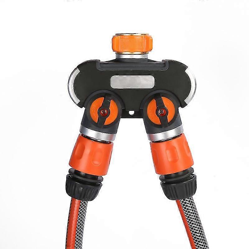 2-way Diverter, 3/4" And 1/2" Tap Diverter, With Adapter For Flow Adjustment, Irrigation With 2 Hose Connectors For Simultaneous Connection Of Two Dev