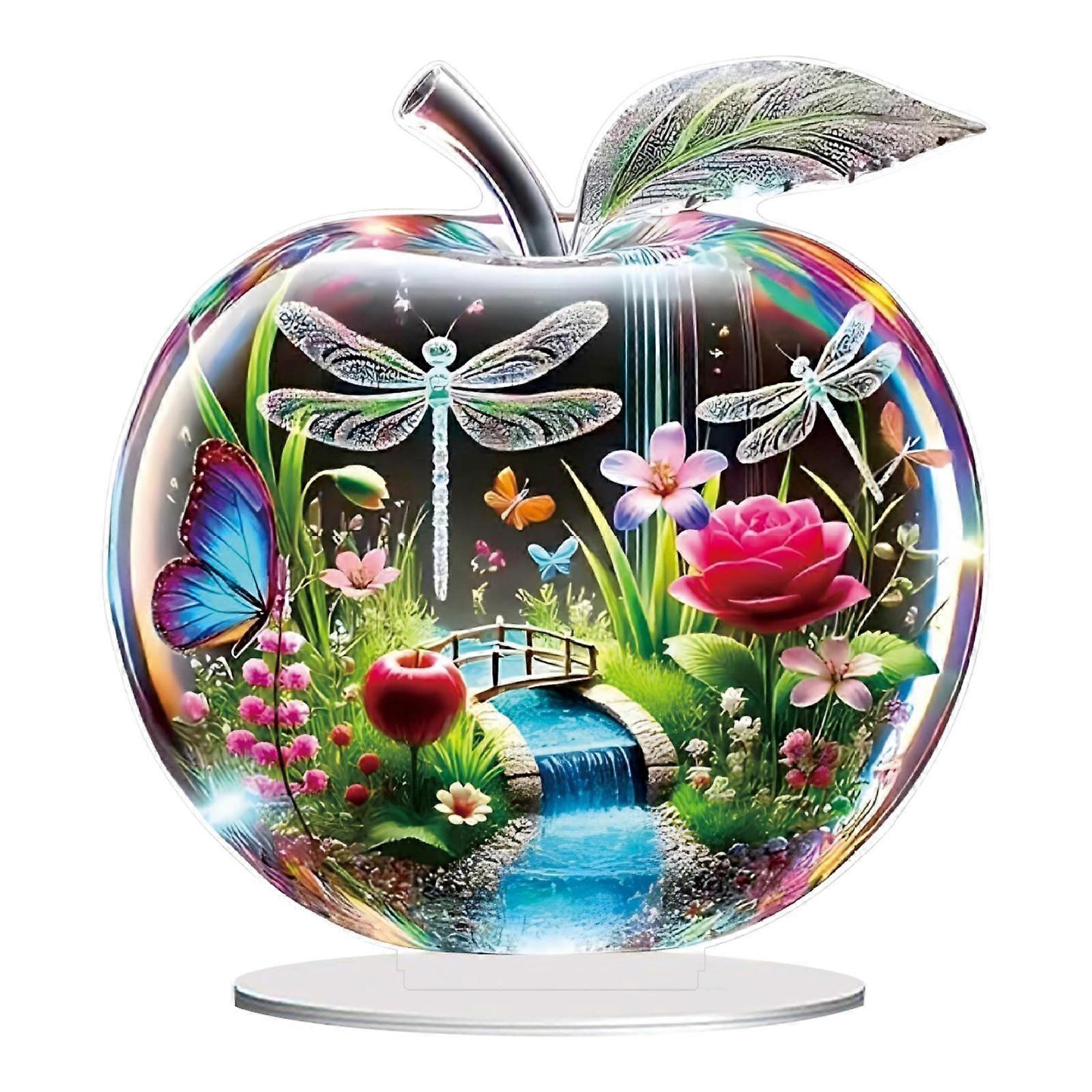 2D Colorful Apples Decoration Flat Desktop Ornament for Office Shelf Cabinet