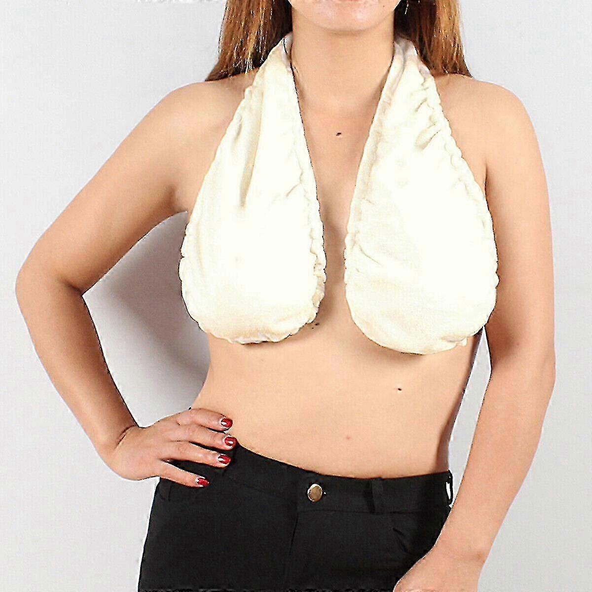 Womens Tata Handduk Bras Crop Neck Wrap Underkläder Solid Sammet Polyester A