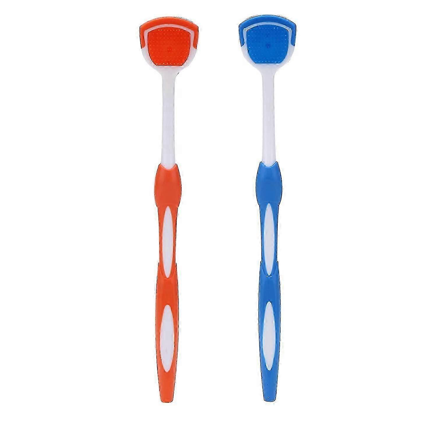 2 Pa Tongue Scraper, Tongue Cleaner Brush For Adults Tongue Scrubber For Better Breath (blueorange)