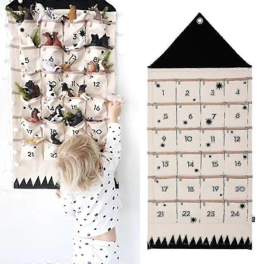 24 Advent Calendar Christmas Countdown Xmas Hanging Pockets Gift_u