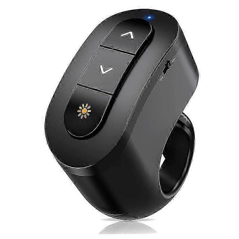 2.4GHz Rechargeable Wireless Presenter Finger Ring with Red Light USB Presentation Remote for Win 10 8 7 Point