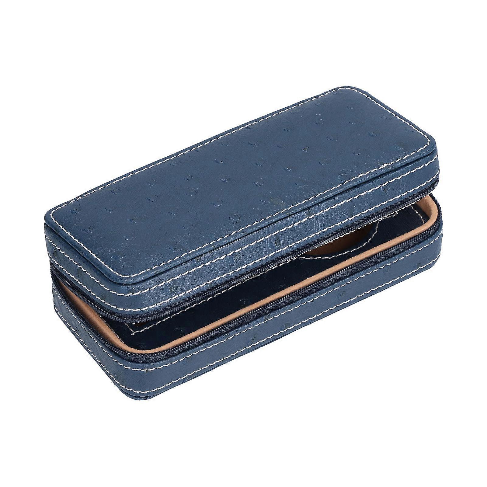 Watch Storage Box Ostrich Pattern Zippe Artificial Leather Watch Bag for Watch Holders Watch Maintenance Master