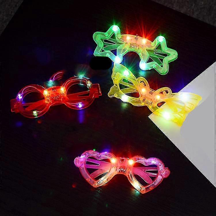 Light Up Led Glasses Luminous Glow In E Dark Flashing Glasses For Kids, Rave, Halloween Party Supplies(4pcs, Multicolor)