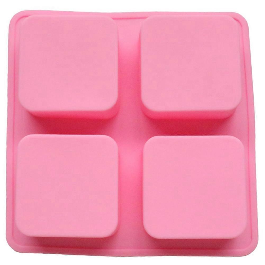 Silicone Cake Mold 4-Piece Set Square Pattern Baking Tool for Homemade Soap and Chocolate Making