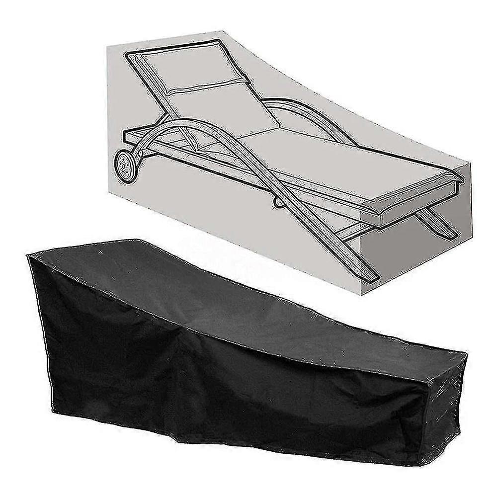 غطاء كراسي التشمس، غطاء رباط تضييق مقاوم للماء للكراسي الاستلقاء، كراسي التشمس، أثاث خارجي (أسود، 210d)