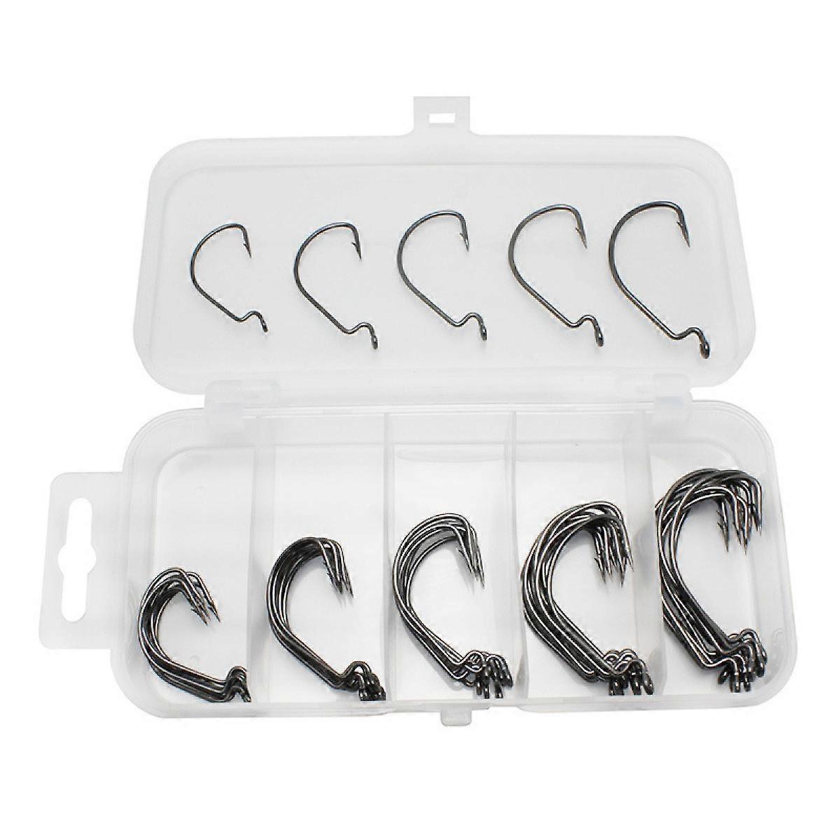 Super Sharp Black Nickel Hooks, Wide Gap Live Bait Hooks for Freshwater and Saltwater Fishing (2#-3/0#)