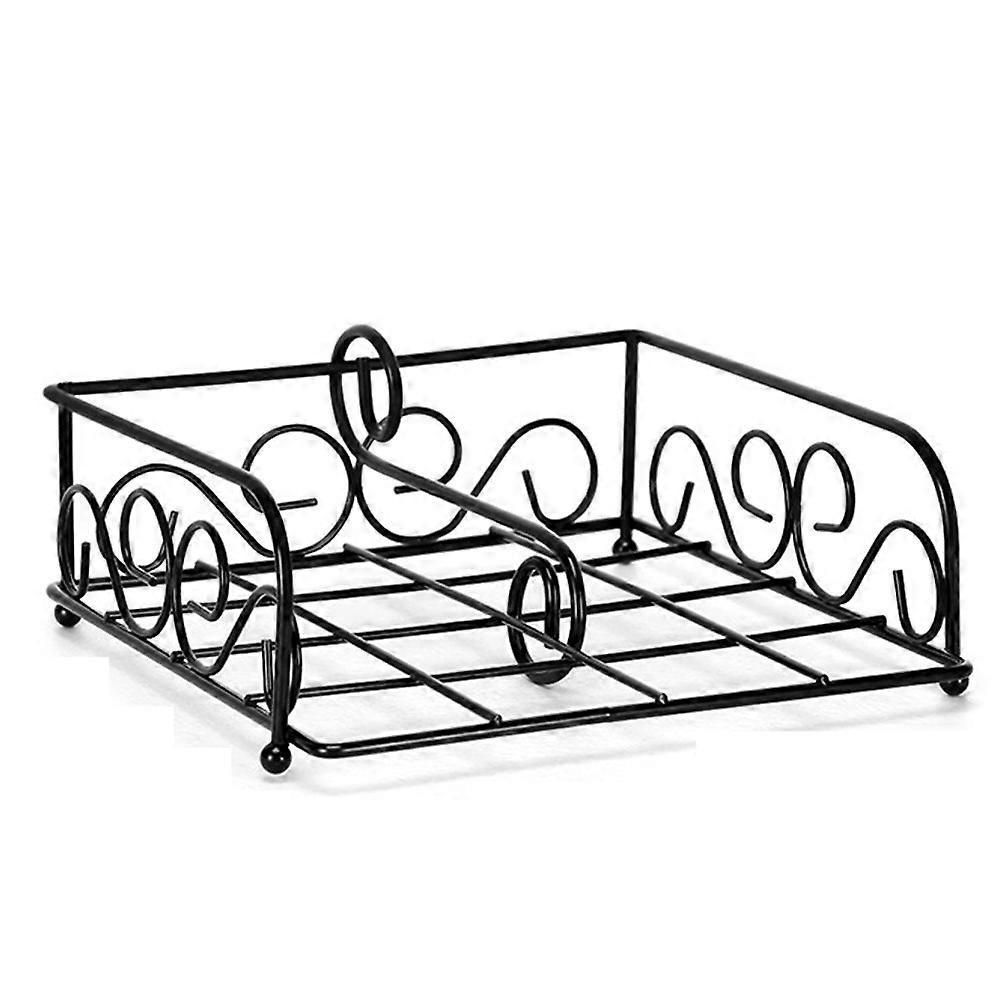 エレガントなスクロールナプキンディスペンサー、あなたの食事の喜びのための錆びにくい仕上げで完璧な屋内屋外使用(ブラック)