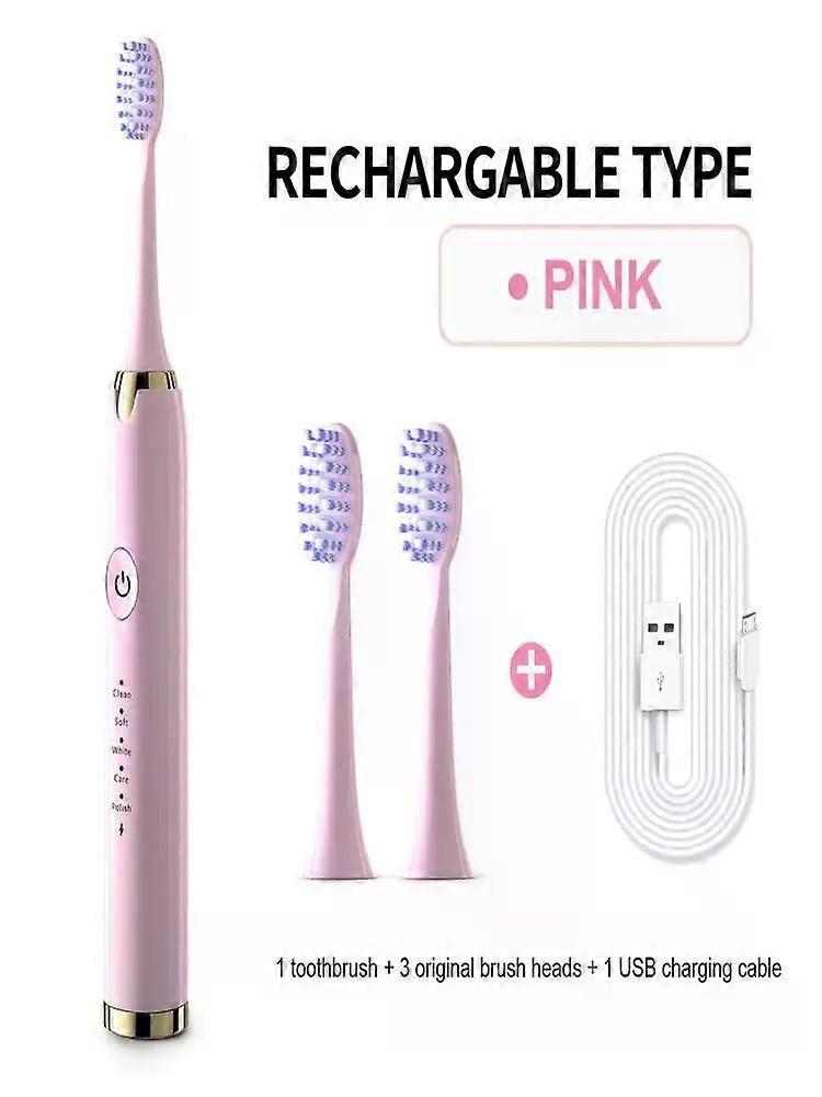The EC810 electric toothbrush has 5 modes of sonic tooth cleaning and can be used by men, women and children with 3 brush heads