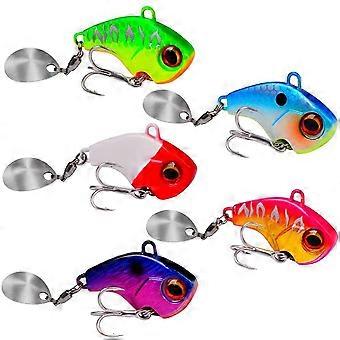 5Pcs Spinner Set 15g Spin Jig für Barsch Angeln Bass Köder Zander Köder Hecht Köder Blei Head Spinner Spinning Bait Angeln Köder Kö