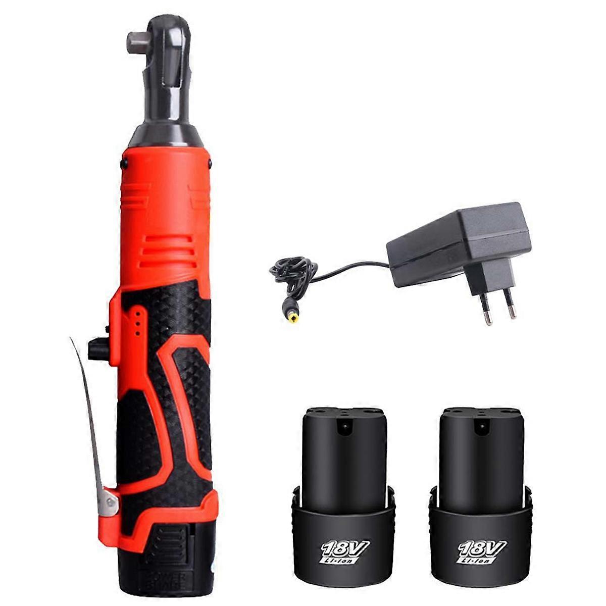 18V Cordless Electric Wrench Ratchet Wrench Set Angle Drill EU Plug