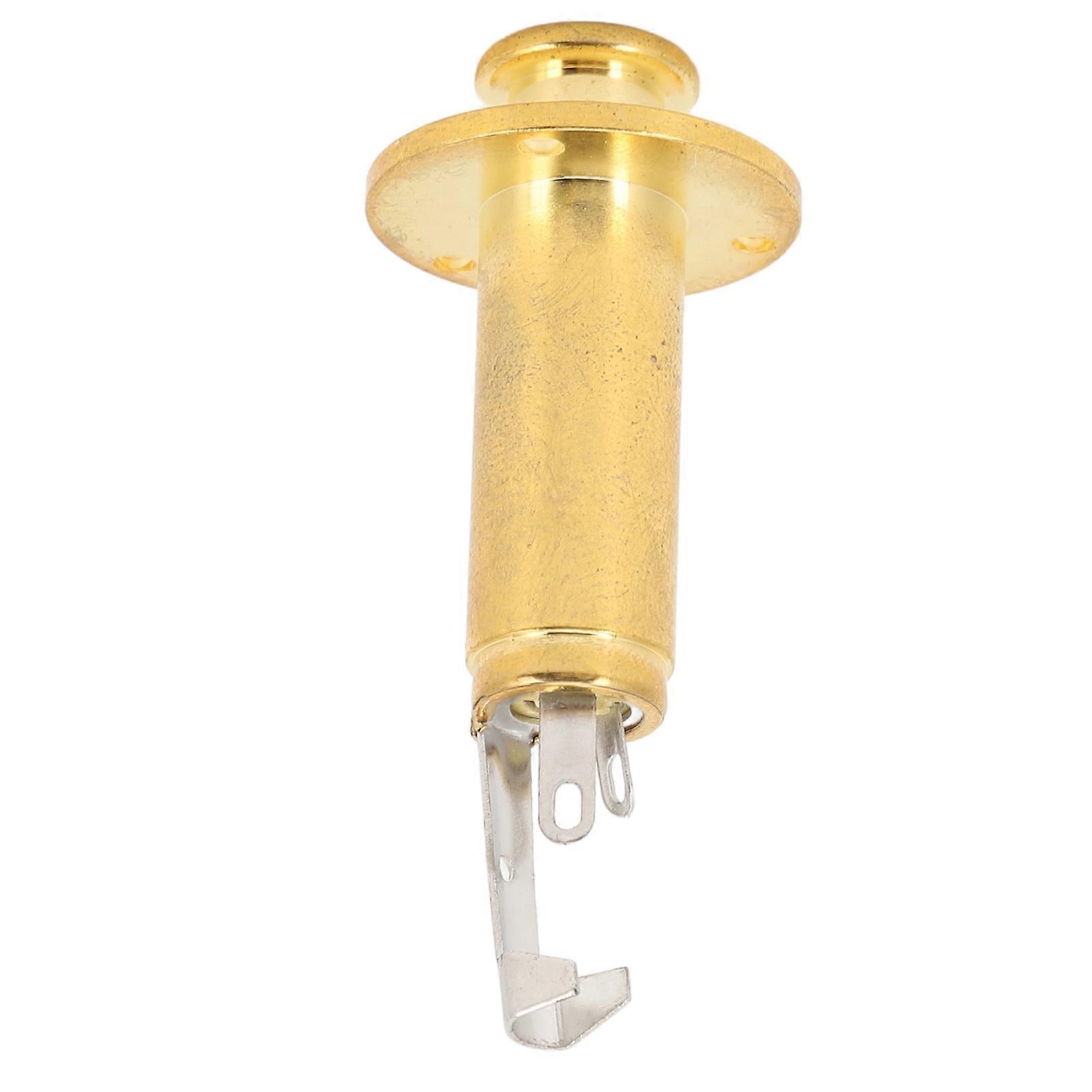6.35mm Electric Guitar Gold Mono Endpin Output Jack, Brass Alloy, High Sensitivity EQ Output Socket